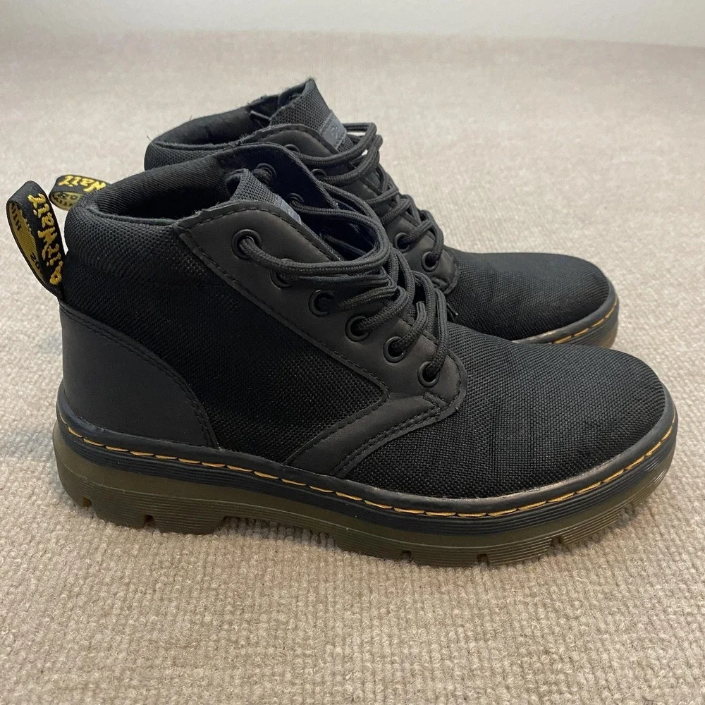 Dr. Martens Bonny Boots Mens 6 Womens 7 Black Nylon Chukka Ankle Lace Up Y2K